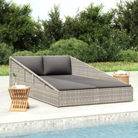 Garden Bed Grey 110x200 cm Poly Rattan vidaXL