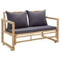 Garden Bench with Cushions 115 cm Bamboo vidaXL