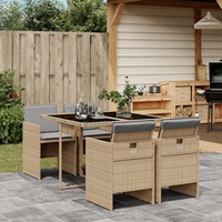 Garden Dining Set with Cushions Outdoor Furniture Patio Set Poly Rattan vidaXL