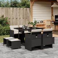Garden Dining Set with Cushions Outdoor Furniture Patio Set Poly Rattan vidaXL