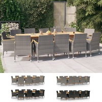 Garden Dining Set with Cushions Outdoor Set Black/Grey 11/13 Piece vidaXL