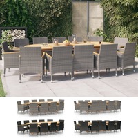 Garden Dining Set with Cushions Outdoor Set Black/Grey 11/13 Piece vidaXL