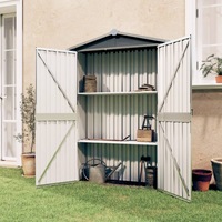 Garden Shed Grey 116x45x175 cm Galvanised Steel vidaXL