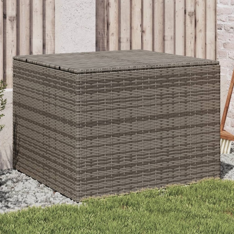 Buy Garden Storage Box Grey 291L Poly Rattan vidaXL - MyDeal