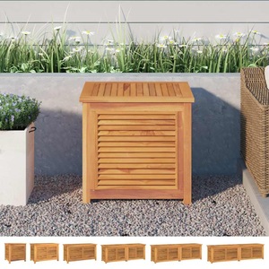 Garden Storage Box with Bag Tool Chest Outdoor Tool Box Solid Wood Teak vidaXL