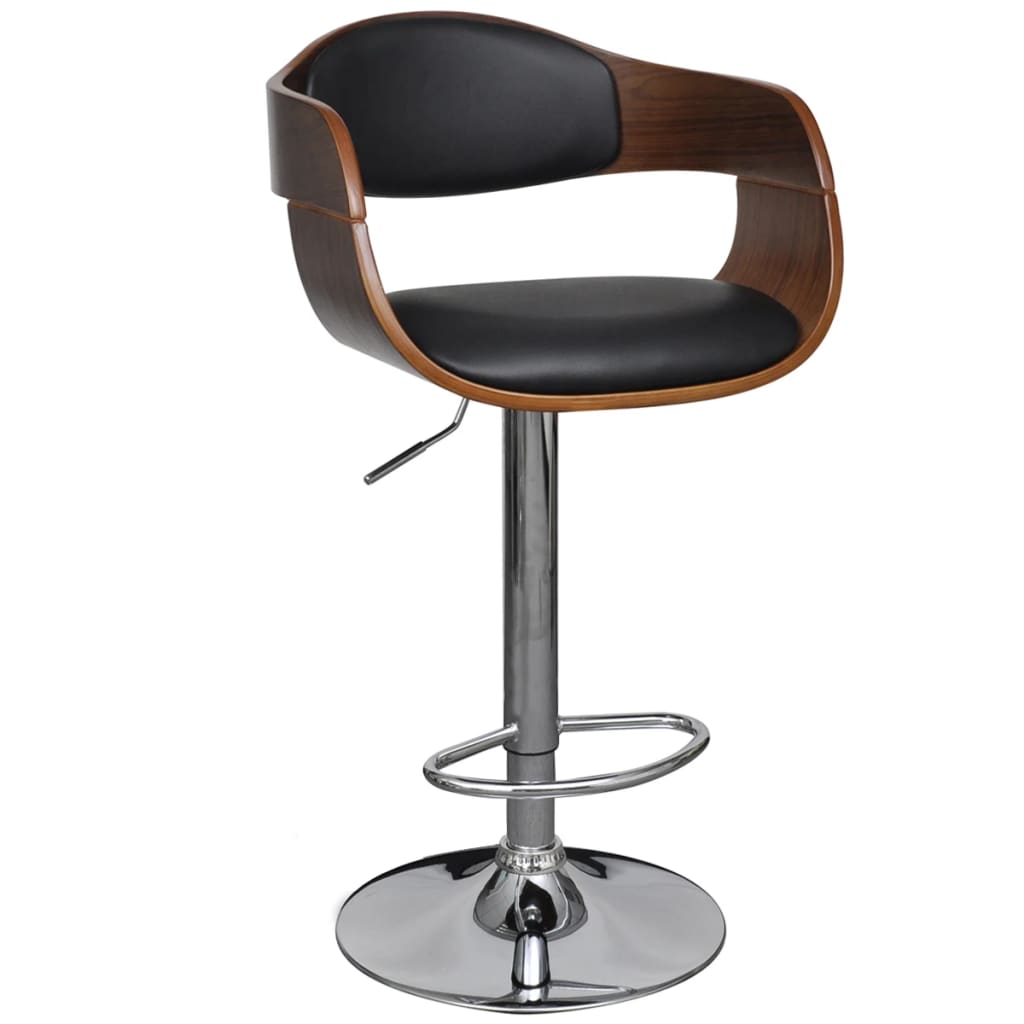 Bar Stool Bent Wood and Faux Leather vidaXL