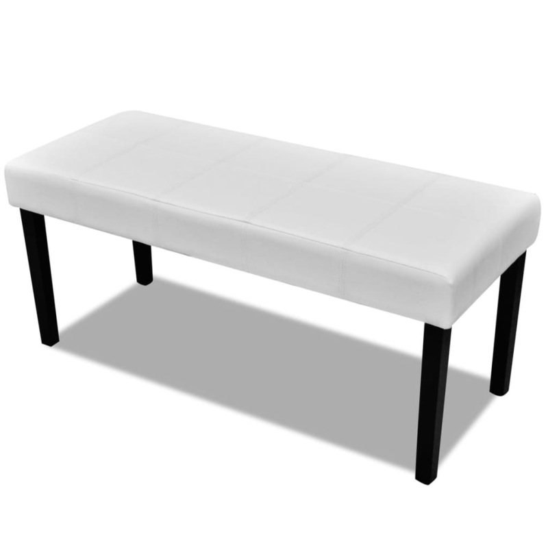 White High Quality Artificial Leather Bench MyDeal