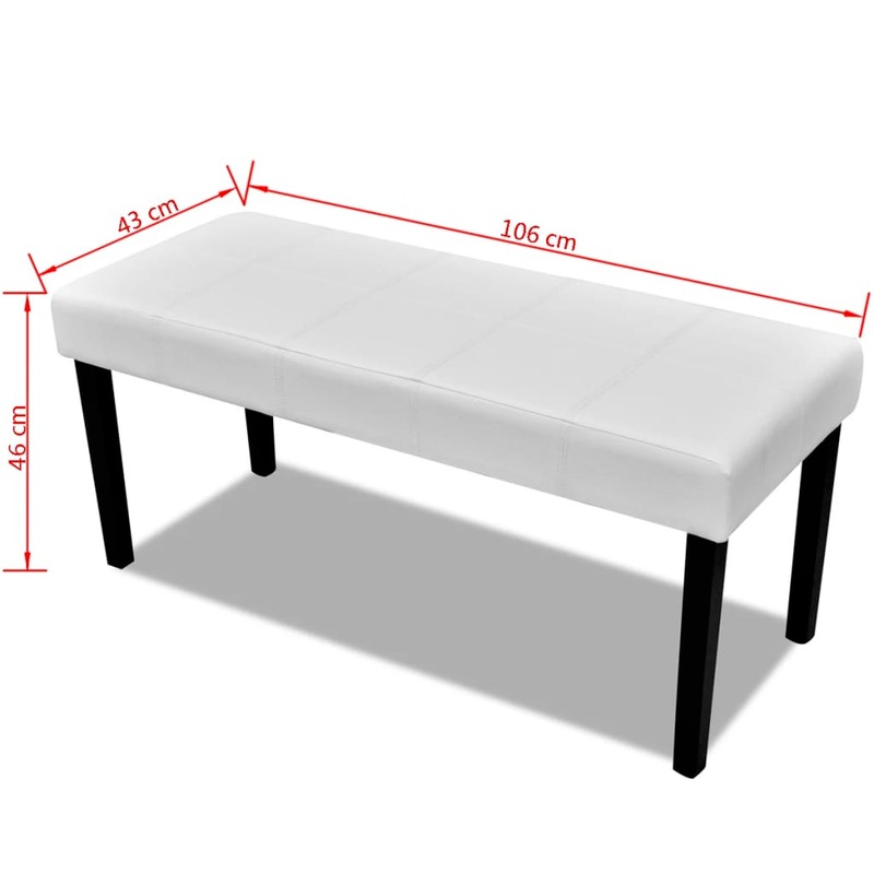 Buy White High Quality Artificial Leather Bench MyDeal