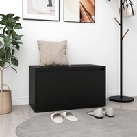 Hall Bench 80x40x45 cm Black Engineered Wood vidaXL