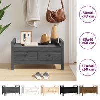 Hall Bench Solid Wood Pine Entryway Storage Cabinet Shelf Multi Sizes vidaXL