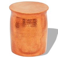 Hammered Aluminium Stool/Side Table Brass/Copper Colour vidaXL