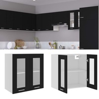 Hanging Glass Cabinet Black 60x31x60 cm Engineered Wood vidaXL