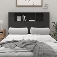 Headboard Cabinet Black 120 cm vidaXL