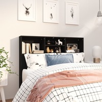 Headboard Cabinet Black 120 cm vidaXL