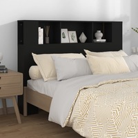 Headboard Cabinet Black 140 cm vidaXL