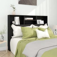 Headboard Cabinet Black 140 cm vidaXL