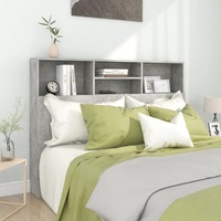 Headboard Cabinet Concrete Grey 140 cm vidaXL