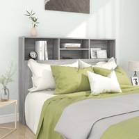 Headboard Cabinet Grey Sonoma 140 cm vidaXL