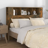 Headboard Cabinet Smoked Oak 140 cm vidaXL