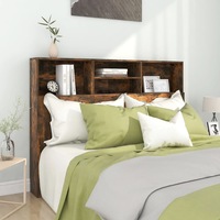 Headboard Cabinet Smoked Oak 140 cm vidaXL