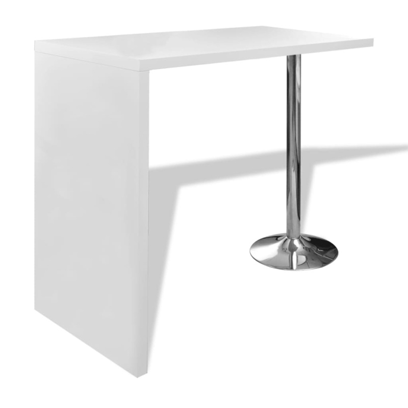 Buy Home Cafe Bar Table High Gloss Finish White Stylish Modern Dining