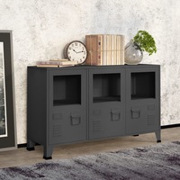 Industrial Sideboard Anthracite 105x35x62 cm Metal and Glass vidaXL