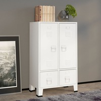 Industrial Wardrobe White 67x35x107 cm Steel vidaXL