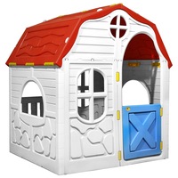 Kids Foldable Playhouse with Working Door and Windows vidaXL
