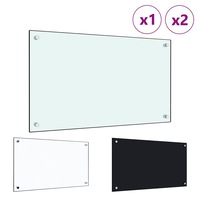 Kitchen Backsplash Wall Panel Transparent Tempered Glass 70x60/90x50cm vidaXL
