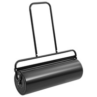 Garden Lawn Roller with Aerator Clamps Lawn Gardening Tool Black Iron vidaXL