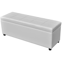 Long Storage Bench Wood White vidaXL