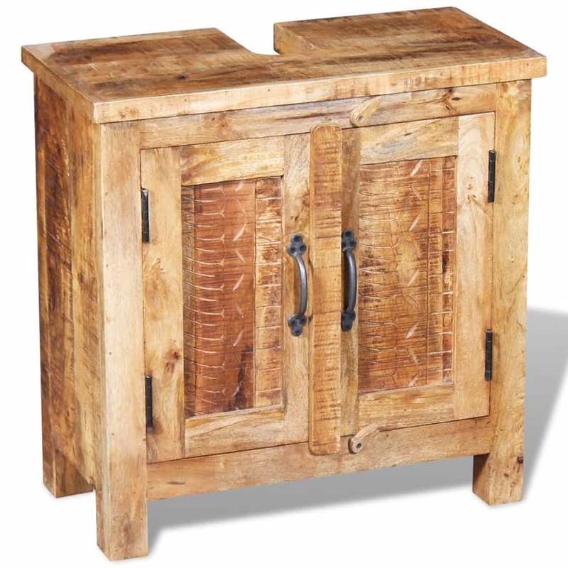Solid Mango Wood Bathroom Vanity Cabinet Shaving Mirror Furniture Set ...
