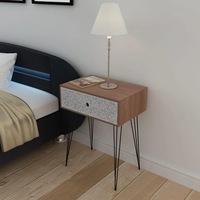 Nightstand with 1 Drawer Rectangular Brown vidaXL