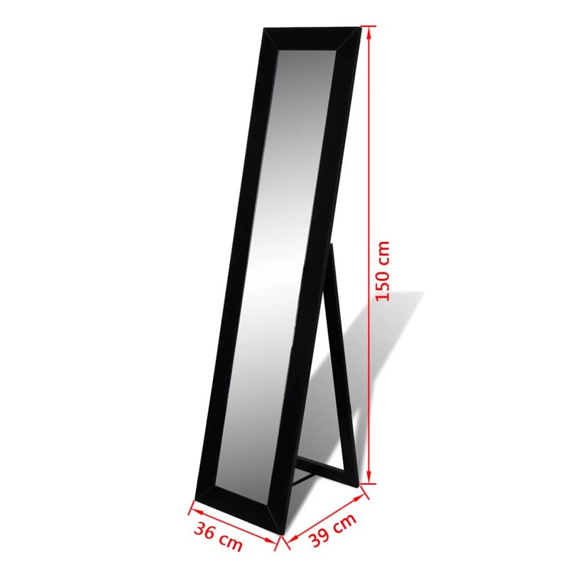 Free Standing Floor Mirror Full Length Rectangular Black Dressing MyDeal