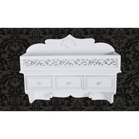 Wall Shelf/Peg with 3 Drawers 2 Hooks vidaXL