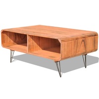 Coffee Table 90x55.5x38.5 cm Solid Paulownia Wood Brown vidaXL