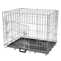 Foldable Metal Dog Bench M vidaXL