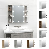 Mirror Cabinet with LED Bedroom Wall-mounted Makeup Cosmetic Mirror vidaXL
