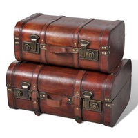 Wooden Treasure Chests 2 pcs Vintage Brown vidaXL