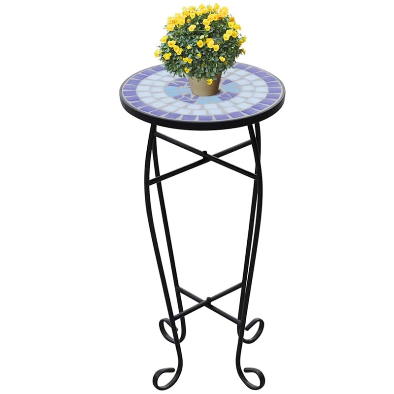 Buy Mosaic Plant Table Blue and White MyDeal