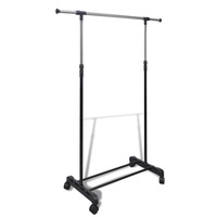 Adjustable Clothes Rack 4 Castors 1 Hanging Rail vidaXL