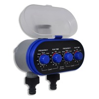 Garden Electronic Automatic Water Timer Irrigation Timer Double Outlet vidaXL