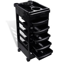Hair Salon Plastic Trolley with Wheels vidaXL