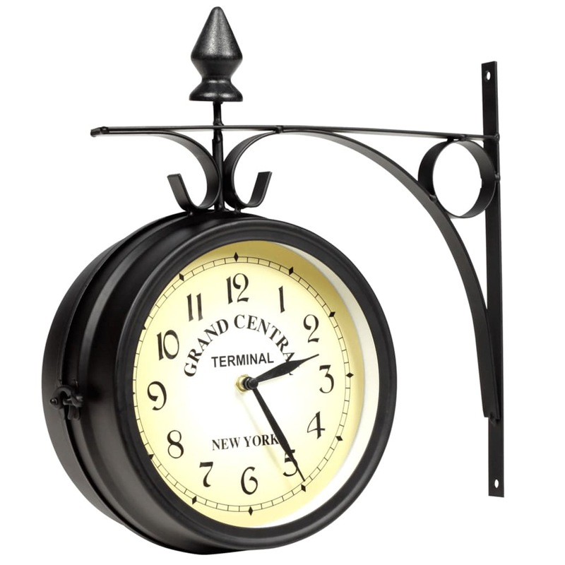 New Train Station Wall Mount Clock Grand Central 2 Sided Dial Garden