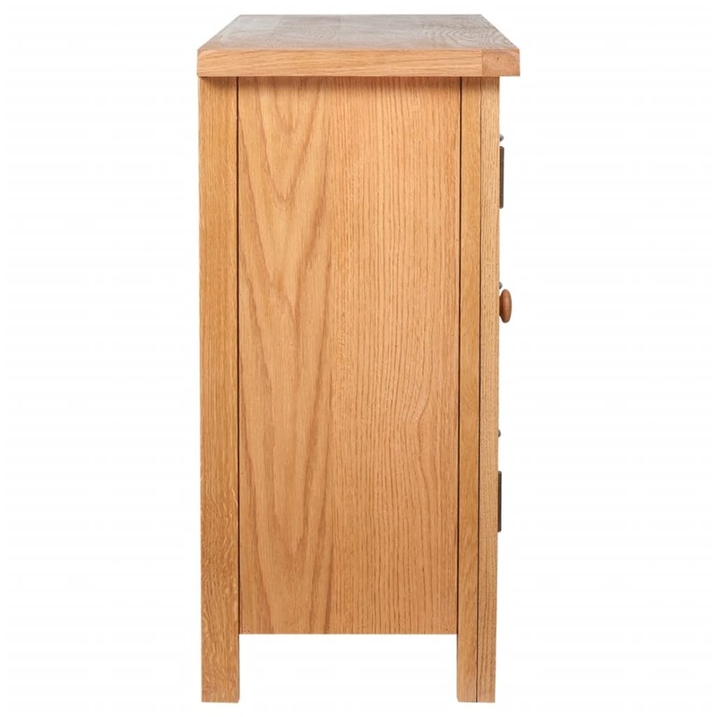 Buy Sideboard with 3 Drawers 110x33.5x70 cm Solid Oak Wood MyDeal