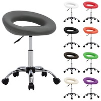 Office Chair Adjustable Desk Chair Rolling Work Chair White Faux Leather vidaXL