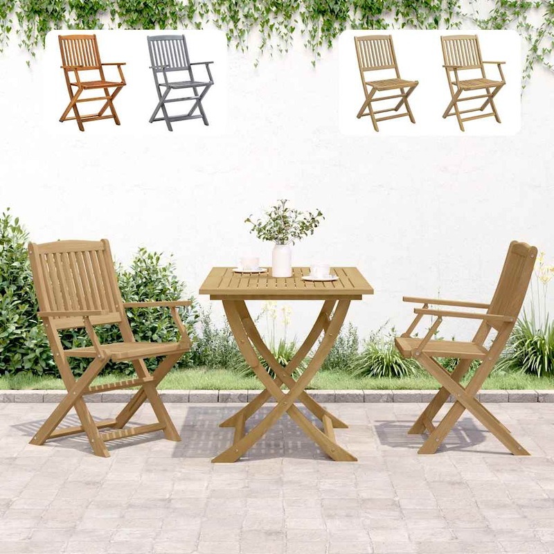 Buy Outdoor Chairs Sun Lounge Folding Chair Patio Solid Wood Acacia 2/4