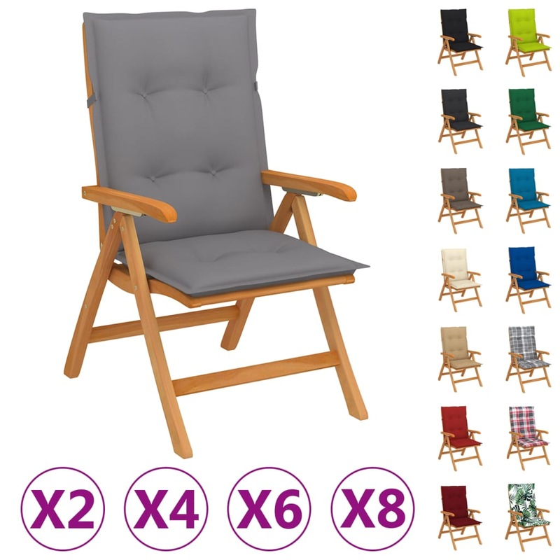 Buy Outdoor Chairs with Cushions Lounge Reclining Chair Solid Wood Teak