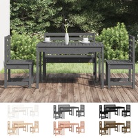 Outdoor Dining Set 4 Piece Dining Table and Chairs Solid Wood Pine vidaXL