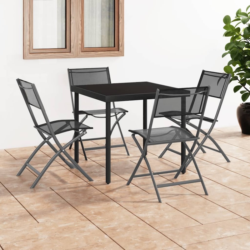 Buy 5 Piece Outdoor Dining Set Steel vidaXL - MyDeal